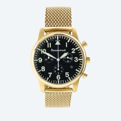 Messerschmitt Herren-Chronograph gold-schwarz
