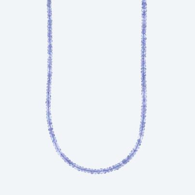 Collier Tansanit Karabiner 925 rhodiniert