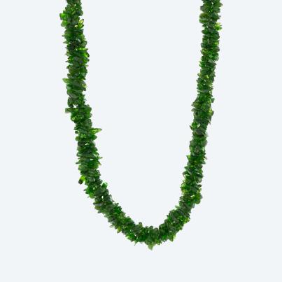 Collier Chromdiopsid 3-reihig Karabiner 925 rhod.