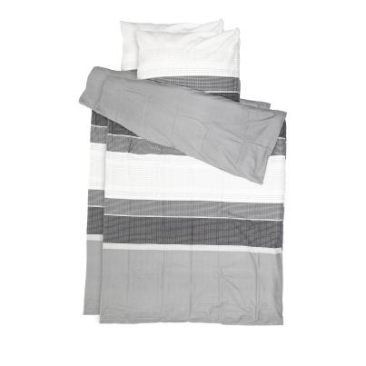 Bugatti Bettwäsche 4tlg. Flanell grau-weiß gestrei
