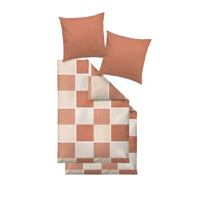 Bugatti Bettwäsche 4tlg. Flanell Apricot Karo