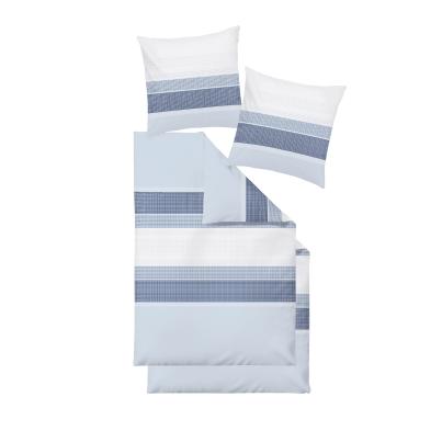 Bugatti Bettwäsche 4tlg. Flanell blau gestreift