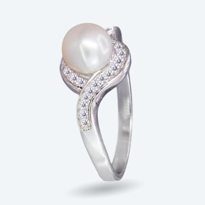 Ring 925 rhodiniert Süßwasserzuchtperle