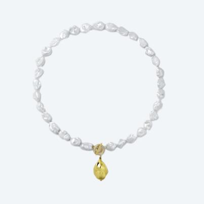 Collier Keshi Perlen mit Anhänger