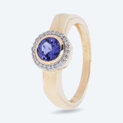 Ring 375 Gelbgold AAAA Tansanit