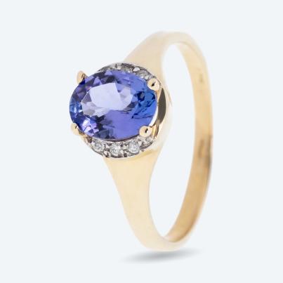 Ring 375 Gelbgold AAA Tansanit