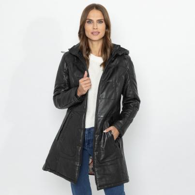 OTTO KERN Damen-Ledermantel 'Angela' schwarz