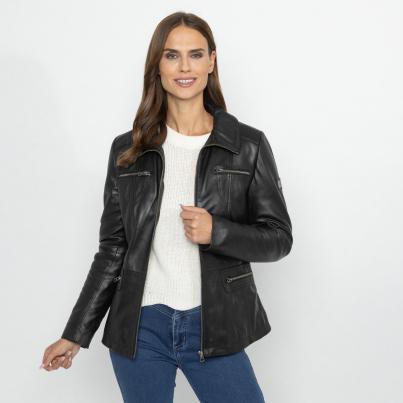 OTTO KERN Damen-Lederjacke 'Hannah' schwarz