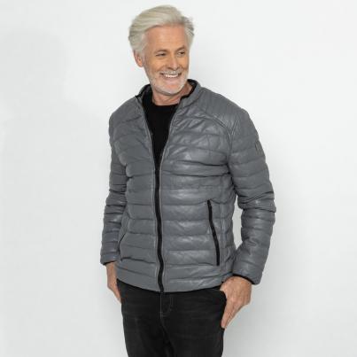 OTTO KERN Herren-Lederjacke 'Oliver' grau
