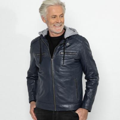 OTTO KERN Herren-Lederjacke 'Barney' marine
