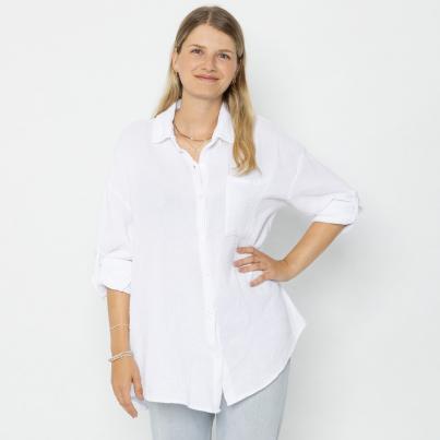 Damen-Musselin Hemd weiß