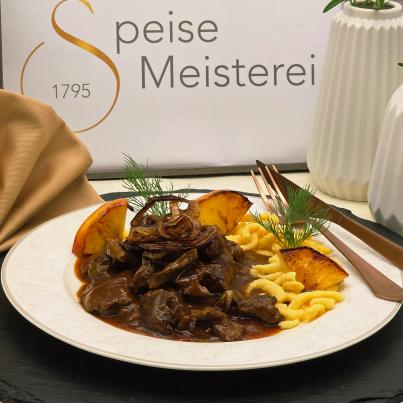 Lebergeschnetzeltes vom Rind in Zwiebelsosse