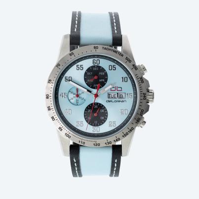 DeLorean Herren-Automatikuhr "Racing" eisblau