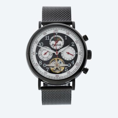 PortaS Herren-Automatikuhr "Spreetal" schwarz