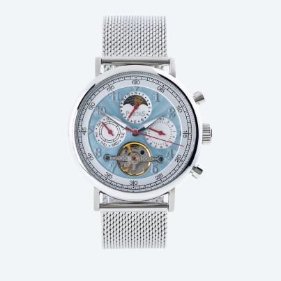 PortaS Herren-Automatikuhr "Spreetal" eisblau