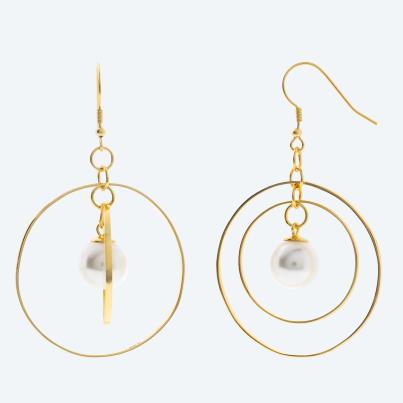 Ohrhänger 925 Silber vergoldet Muschelkernperle