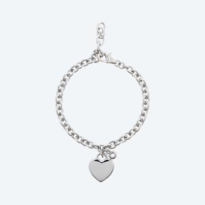 Armband mit Herz Bronze rhodiniert