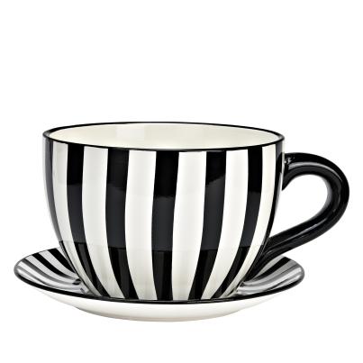 Blumentopf Tasse gestreift
