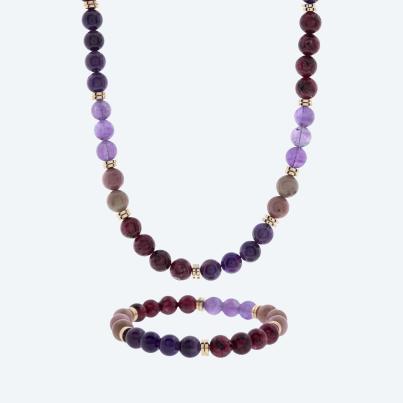 SET: Collier und Armband Amethyst
