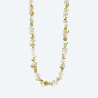 Collier Citrin, Prehnit, Peridot