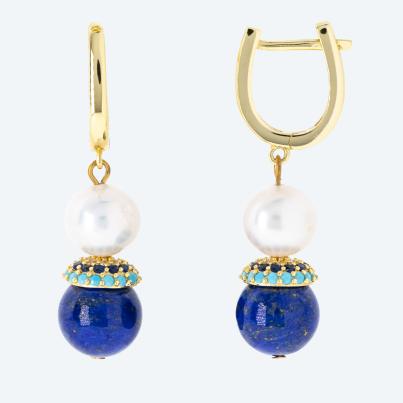 Ohrhänger 925 Silber verg. Lapislazuli, SWZPerle