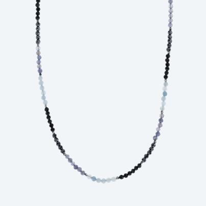 Collier Aquamarin, Spinell, Iolith, Hämatit