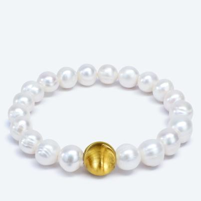 Armband 925 vergoldet Süßwasserzuchtperle