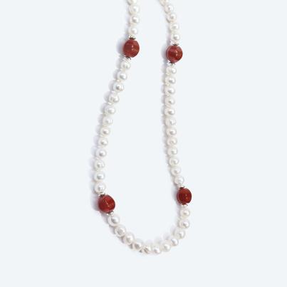 Collier Süßwasserzuchtperlen, Achat endlos