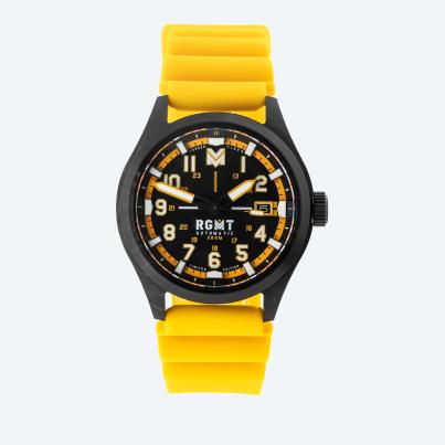 RGMT Herren-Automatikuhr "Defender" schwarz-gelb