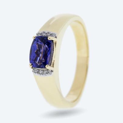 STAR Ring 375 Gelbgold AAAA Tansanit