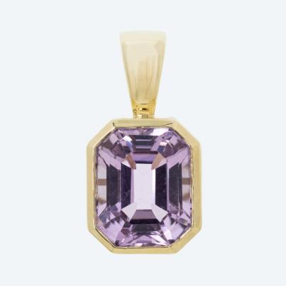 STAR Clip-Anhänger 375 Gelbgold AAA Kunzit