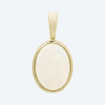 STAR Clip-Anhänger 375 Gelbgold AAA Äth. Opal