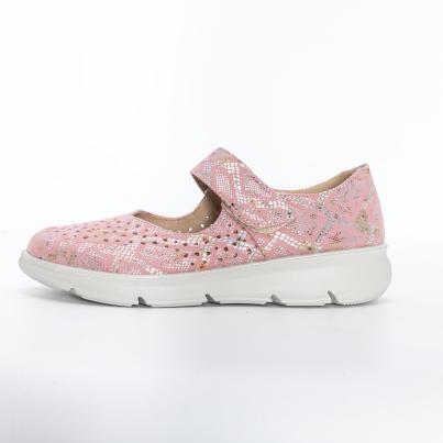 TOPWAY COMFORT Damenslipper rosa gemustert