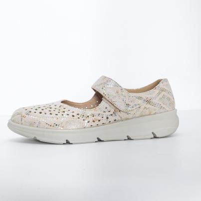 TOPWAY COMFORT Damenslipper beige gemustert