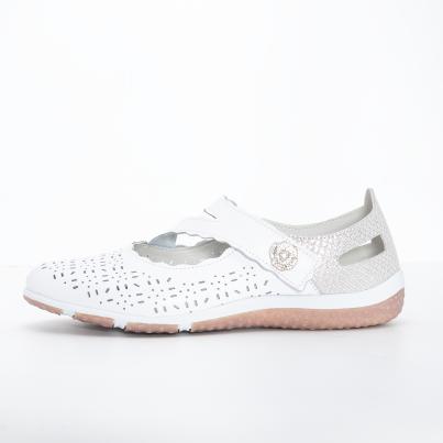 TOPWAY COMFORT Damenslipper weiß/silber