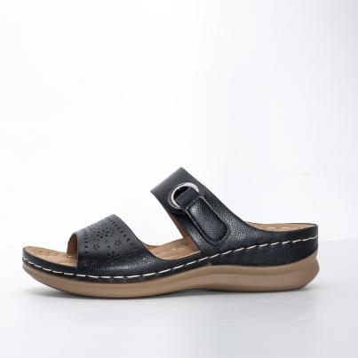 TOPWAY COMFORT Damenpantolette schwarz