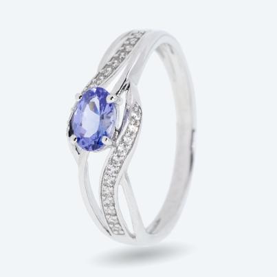 Ring 925 Silber rhodiniert Tansanit