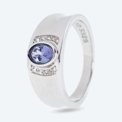 Ring 925 Silber rhodiniert Tansanit
