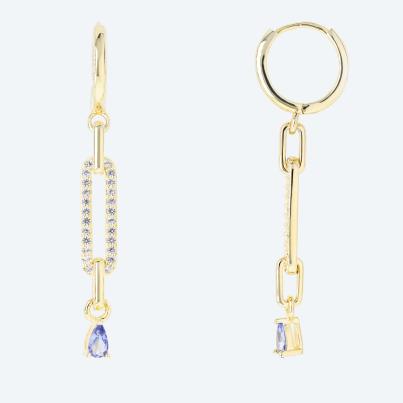 Ohrhänger 925 Silber vergoldet Tansanit