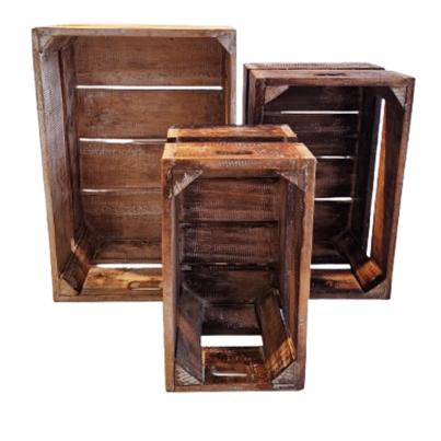 3er Set Holzkisten 45/38/31 cm