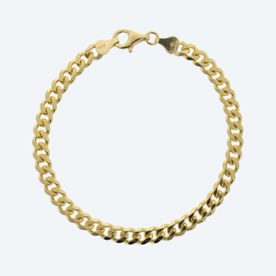 Panzerarmband 925 Silber vergoldet ca. 21 cm