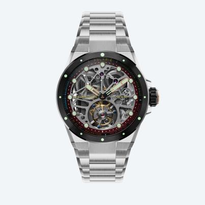 NUBEO Tourbillon "Polaris" Handaufzug, schwarz