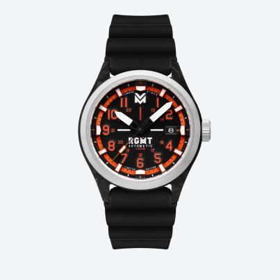 RGMT Herren-Automatikuhr "Defender" schwarz-orange