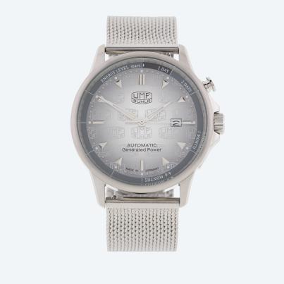 UMF Herrenuhr Autokinetik, Milanaiseband, silber