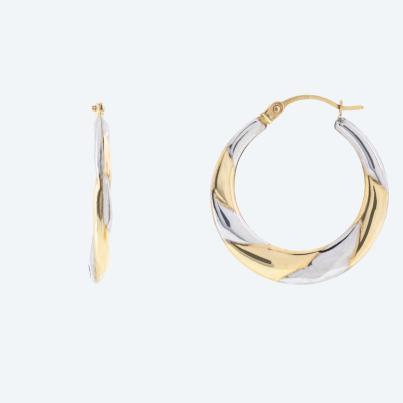 Creolen 375 Gelbgold bicolor Diamanten