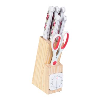 Messerblock Rosen 7 tlg