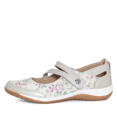Chiara Gradi Damenslipper creme mit Blumenmuster