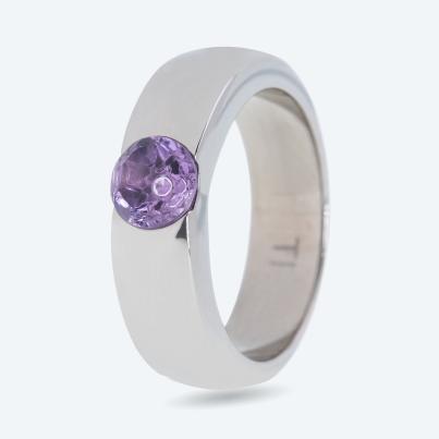 Titan Solitär Ring Amethyst
