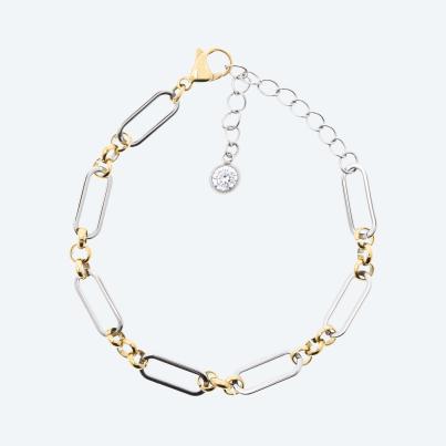 Edelstahl Armband bicolor