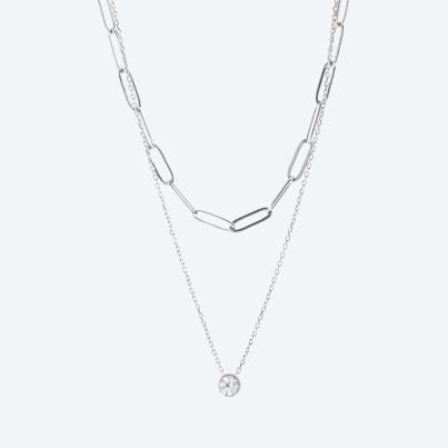 Edelstahl Collier Zirkonia